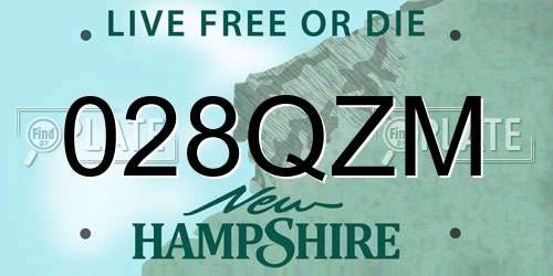 028QZM New Hampshire License Plate