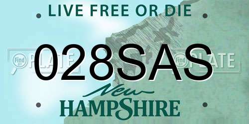 028SAS New Hampshire License Plate