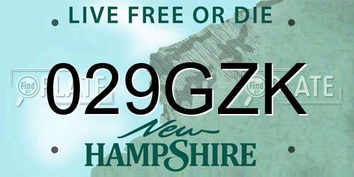 029GZK New Hampshire License Plate