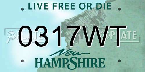 0317WT New Hampshire License Plate