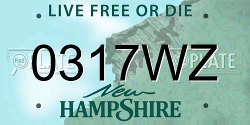 0317WZ New Hampshire License Plate