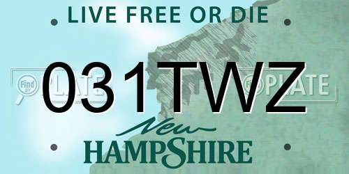 031TWZ New Hampshire License Plate