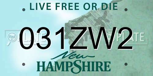 031ZW2 New Hampshire License Plate