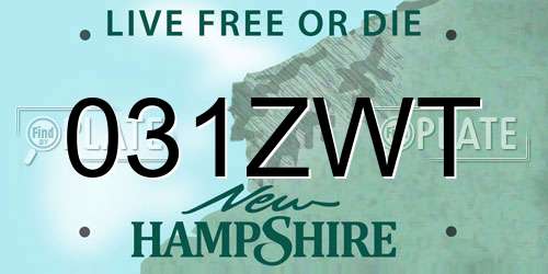 031ZWT New Hampshire License Plate