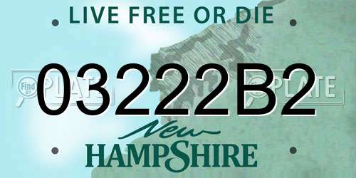 03222B2 New Hampshire License Plate