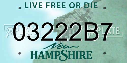03222B7 New Hampshire License Plate