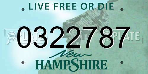 0322787 New Hampshire License Plate
