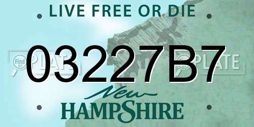 03227B7 New Hampshire License Plate