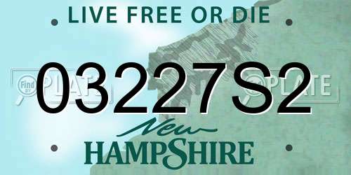 03227S2 New Hampshire License Plate