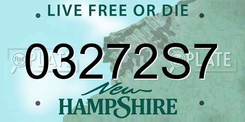 03272S7 New Hampshire License Plate