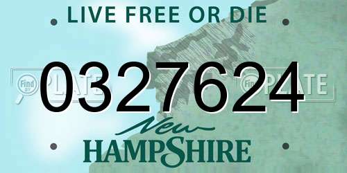 0327624 New Hampshire License Plate