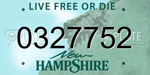 0327752 New Hampshire License Plate