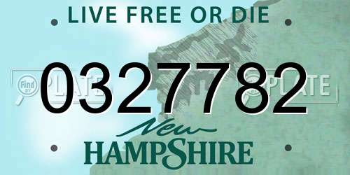 0327782 New Hampshire License Plate