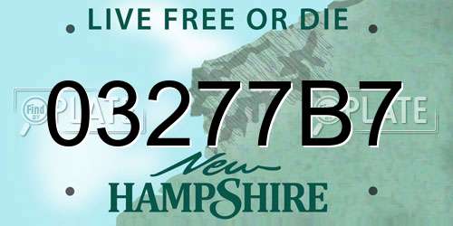 03277B7 New Hampshire License Plate