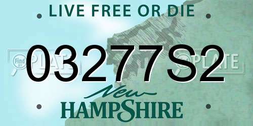 03277S2 New Hampshire License Plate