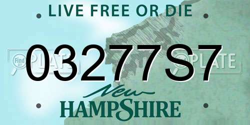 03277S7 New Hampshire License Plate