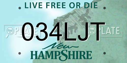 034LJT New Hampshire License Plate