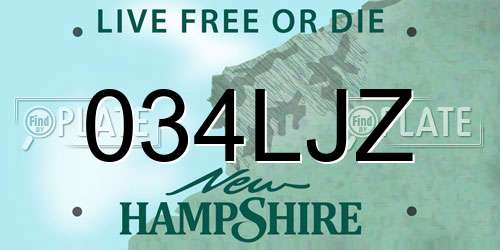 034LJZ New Hampshire License Plate
