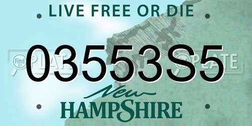 03553S5 New Hampshire License Plate