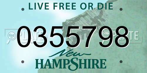 0355798 New Hampshire License Plate