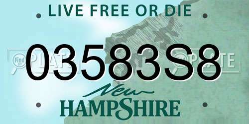 03583S8 New Hampshire License Plate