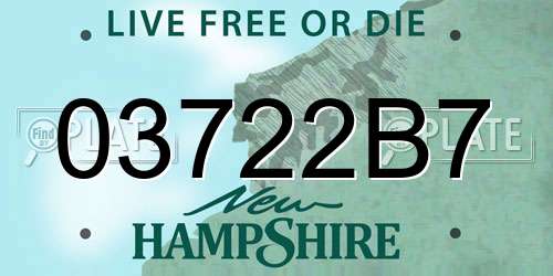 03722B7 New Hampshire License Plate
