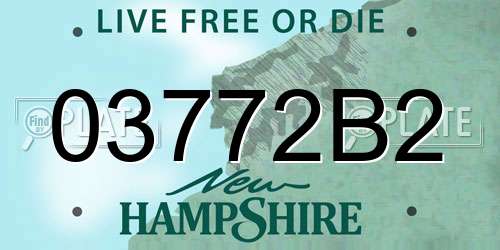 03772B2 New Hampshire License Plate