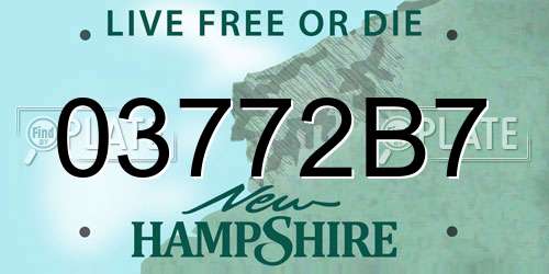03772B7 New Hampshire License Plate