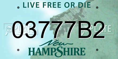 03777B2 New Hampshire License Plate