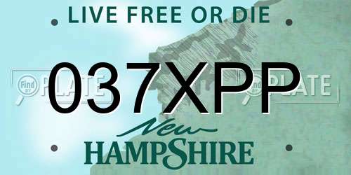 037XPP New Hampshire License Plate