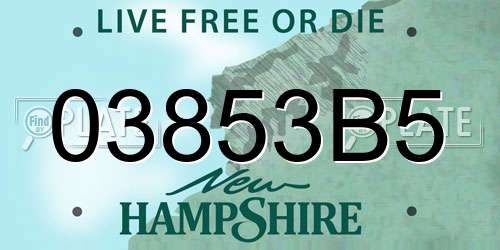 03853B5 New Hampshire License Plate