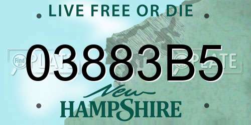 03883B5 New Hampshire License Plate