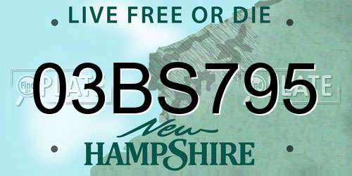 03BS795 New Hampshire License Plate