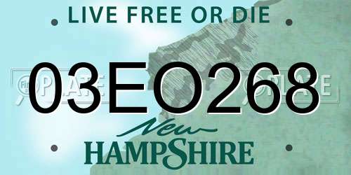 03EO268 New Hampshire License Plate