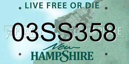 03SS358 New Hampshire License Plate