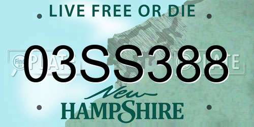 03SS388 New Hampshire License Plate