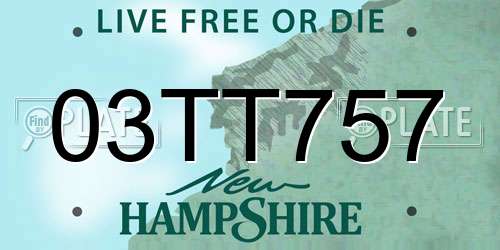 03TT757 New Hampshire License Plate