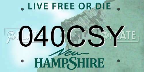 040CSY New Hampshire License Plate