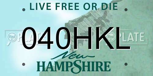 040HKL New Hampshire License Plate