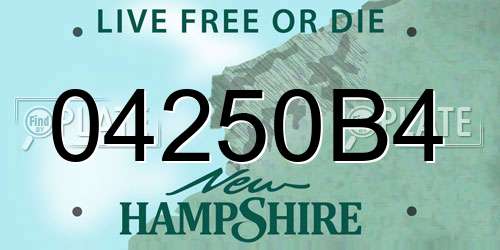 04250B4 New Hampshire License Plate