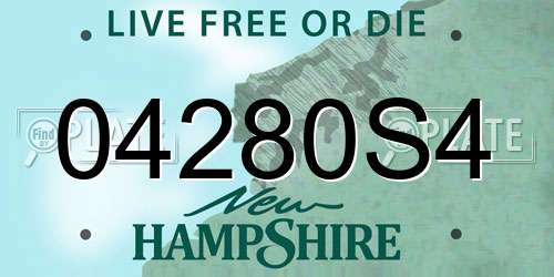04280S4 New Hampshire License Plate