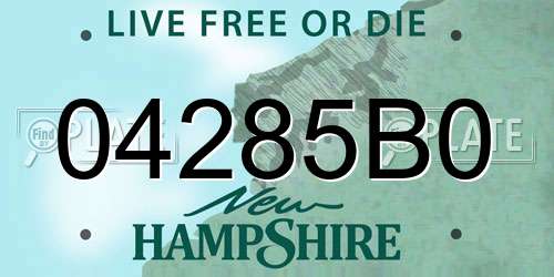 04285B0 New Hampshire License Plate