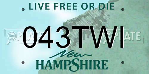 043TWI New Hampshire License Plate