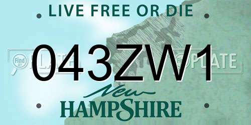 043ZW1 New Hampshire License Plate