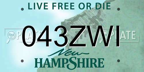 043ZWI New Hampshire License Plate
