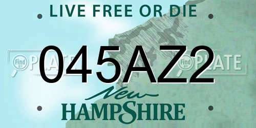 045AZ2 New Hampshire License Plate