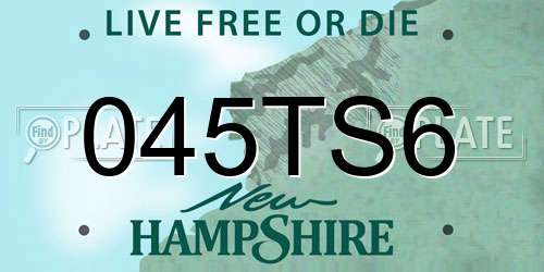 045TS6 New Hampshire License Plate