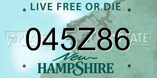 045Z86 New Hampshire License Plate