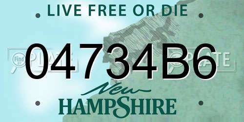 04734B6 New Hampshire License Plate