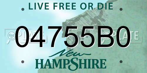 04755B0 New Hampshire License Plate